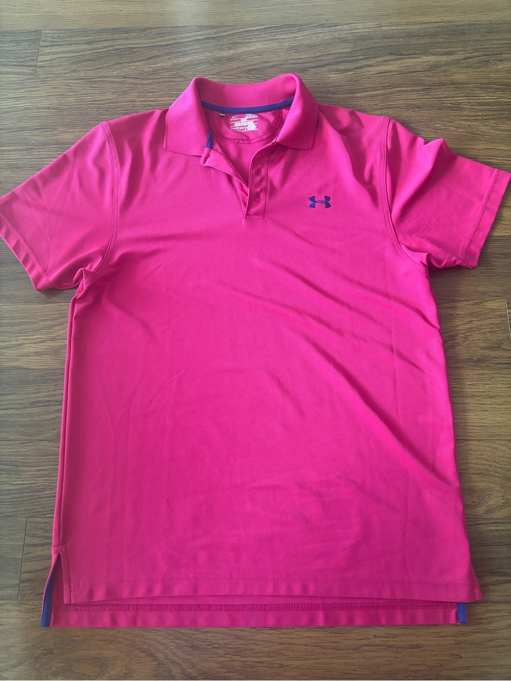 Under Armour Men’s Hot Pink Polo Shirt with White Logo